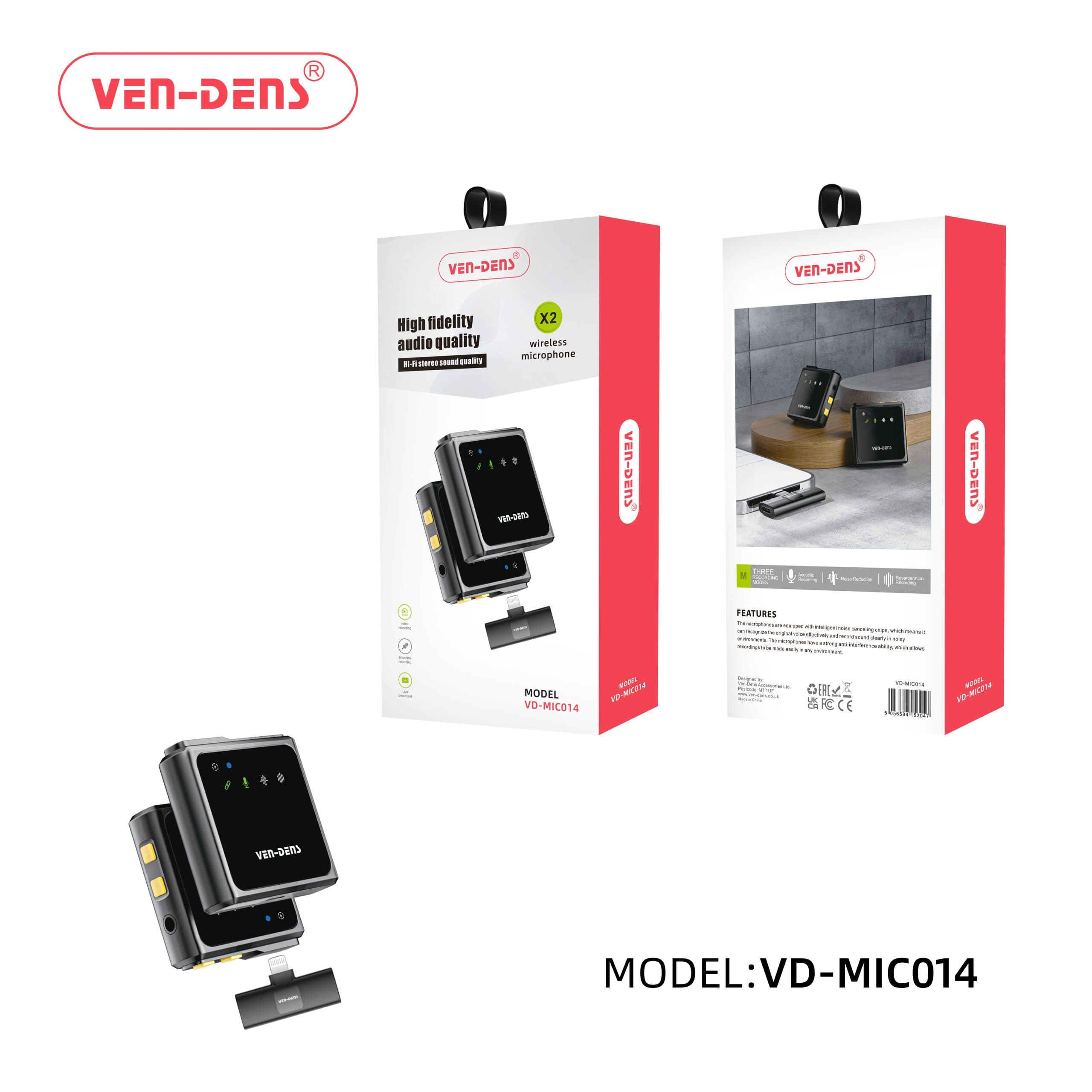 Hi-Fi stero sound qulaity Lightning Port wireless Microphone