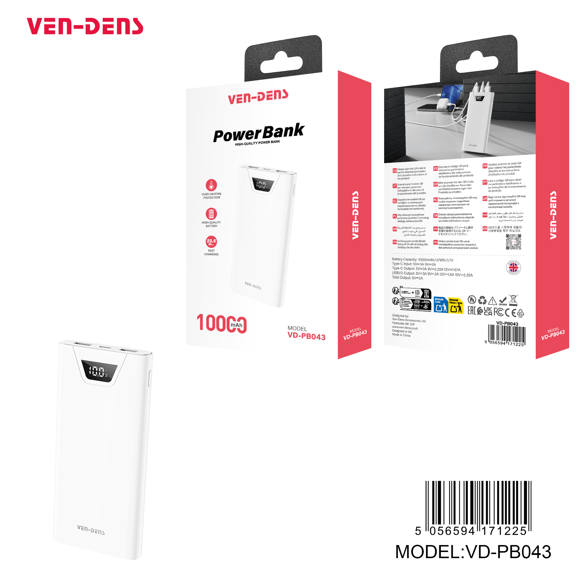 Power Bank 10000mAh Portable Charger 22.5W