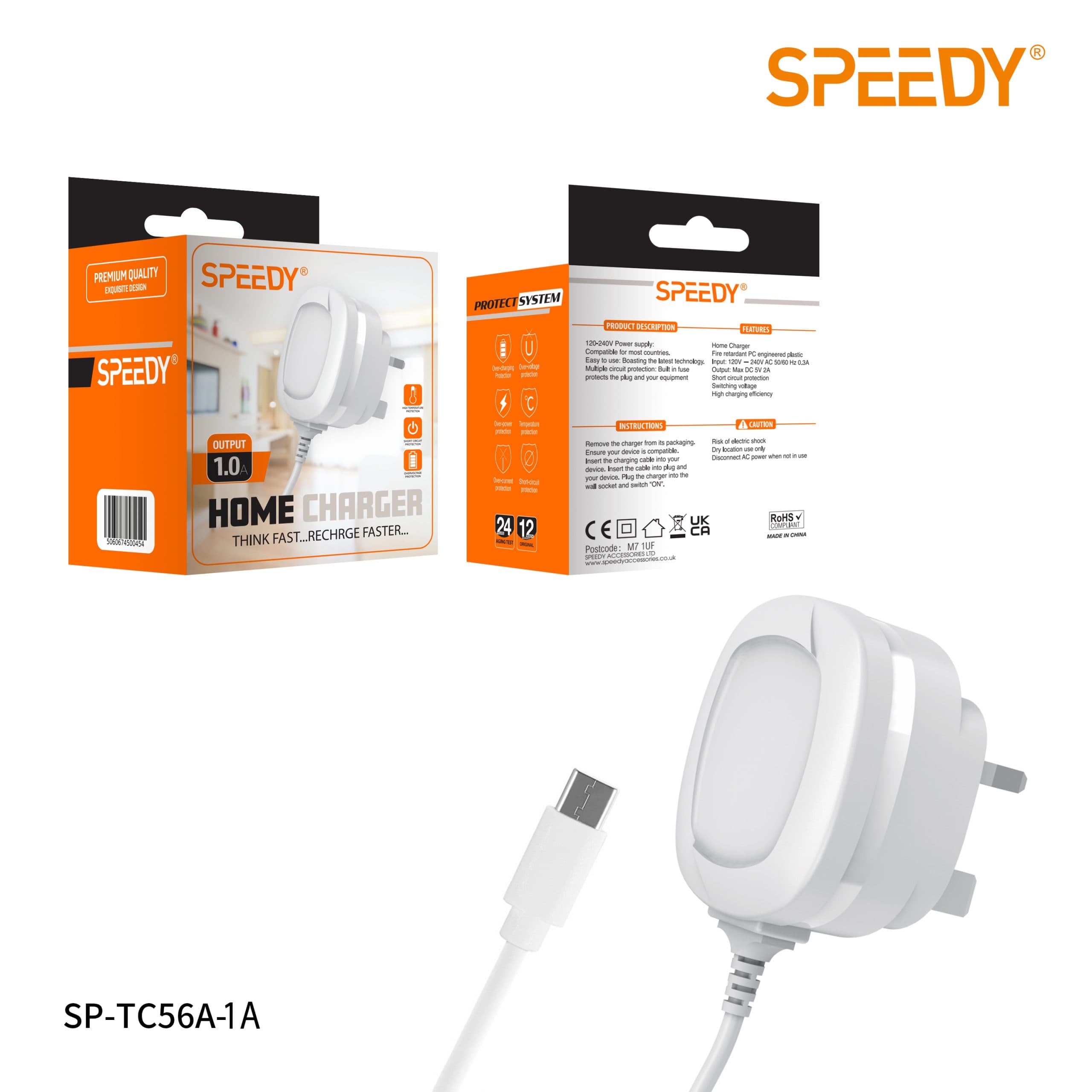 4G Mains Charger Premium Quality Exquisite Design 1A (SP TC56A)