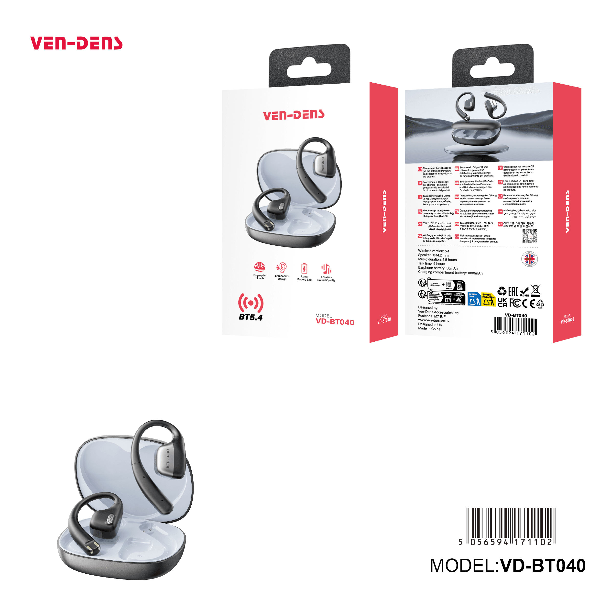 True Wireless Stereo Earphones Bluetooth 5.4 Earbuds (BT040)