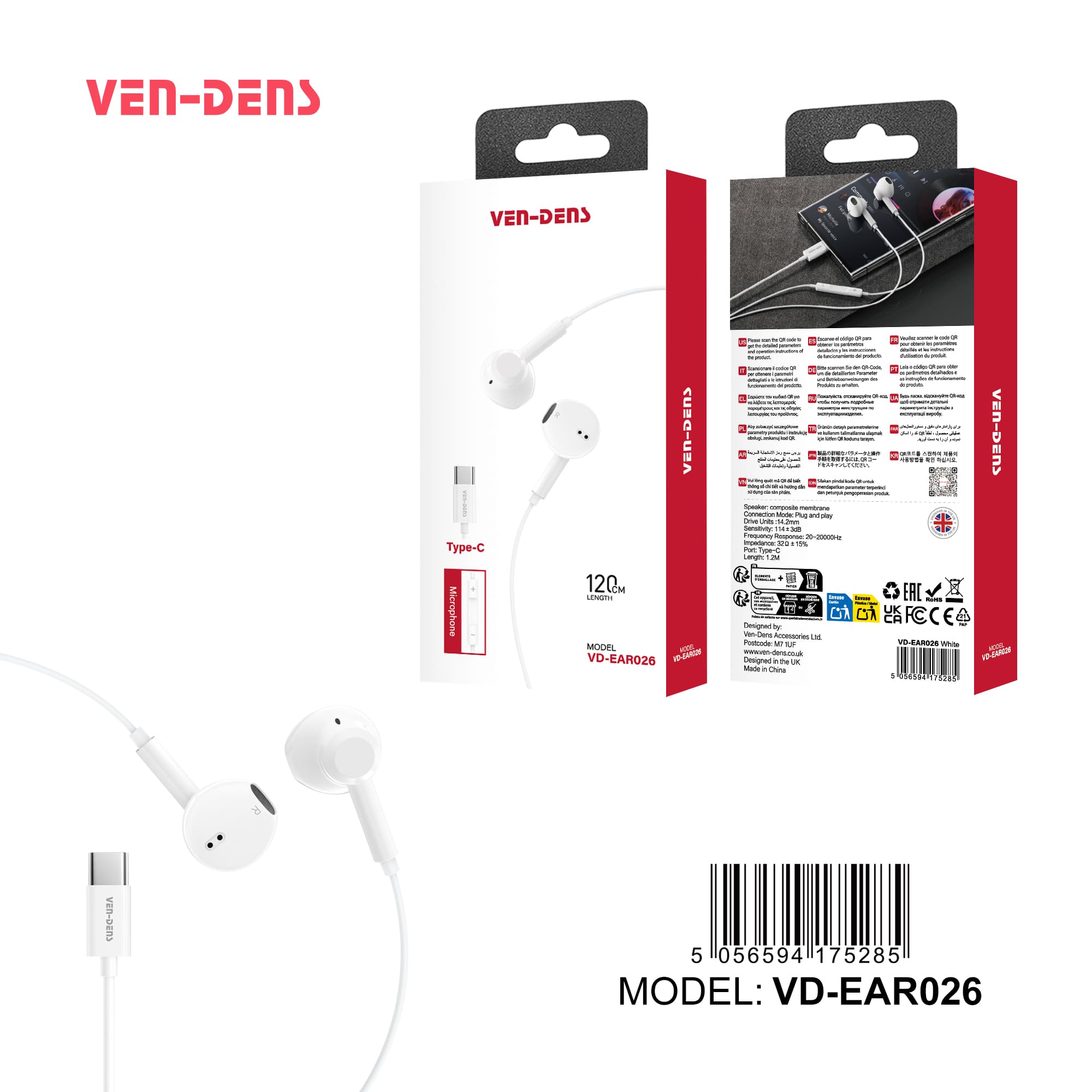 Earphones Plug & Play for TYPE-C jack (EAR026)
