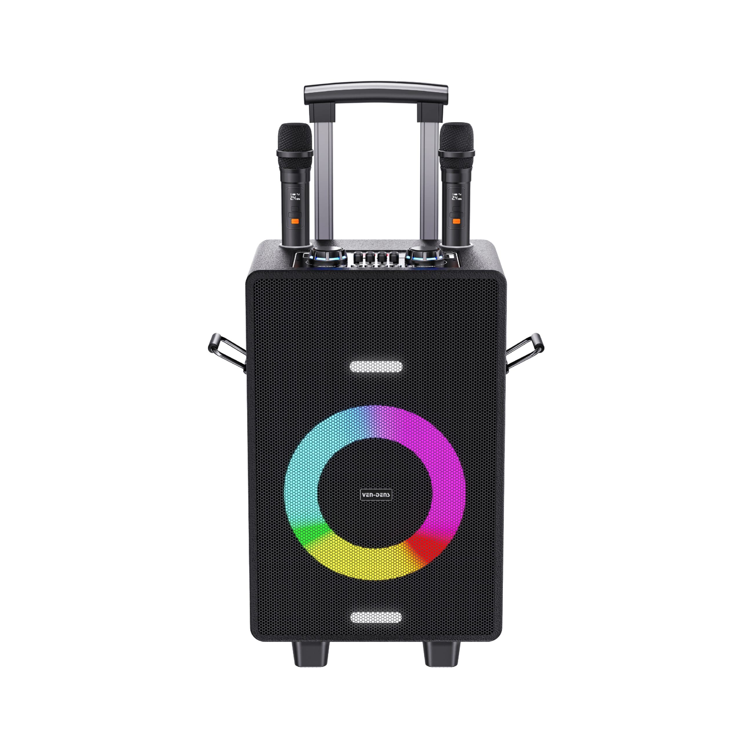 PORTABLE KARAOKE SPEAKER WITH 2x WIRELESS MICROPHONE 8″ (SPK004)