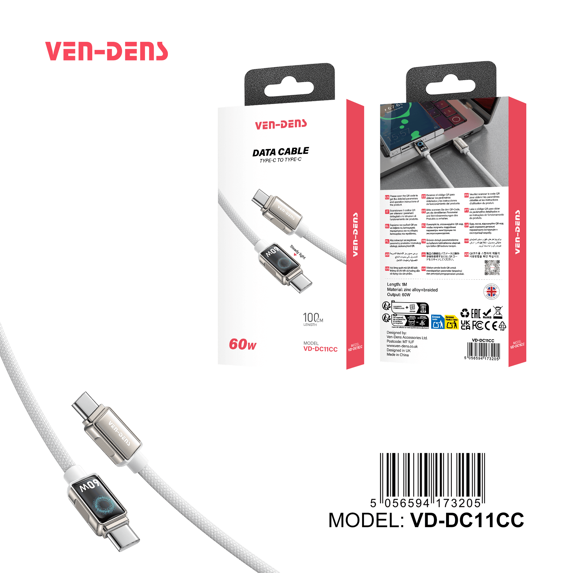 60W Cable USB C To TYPE C Cable