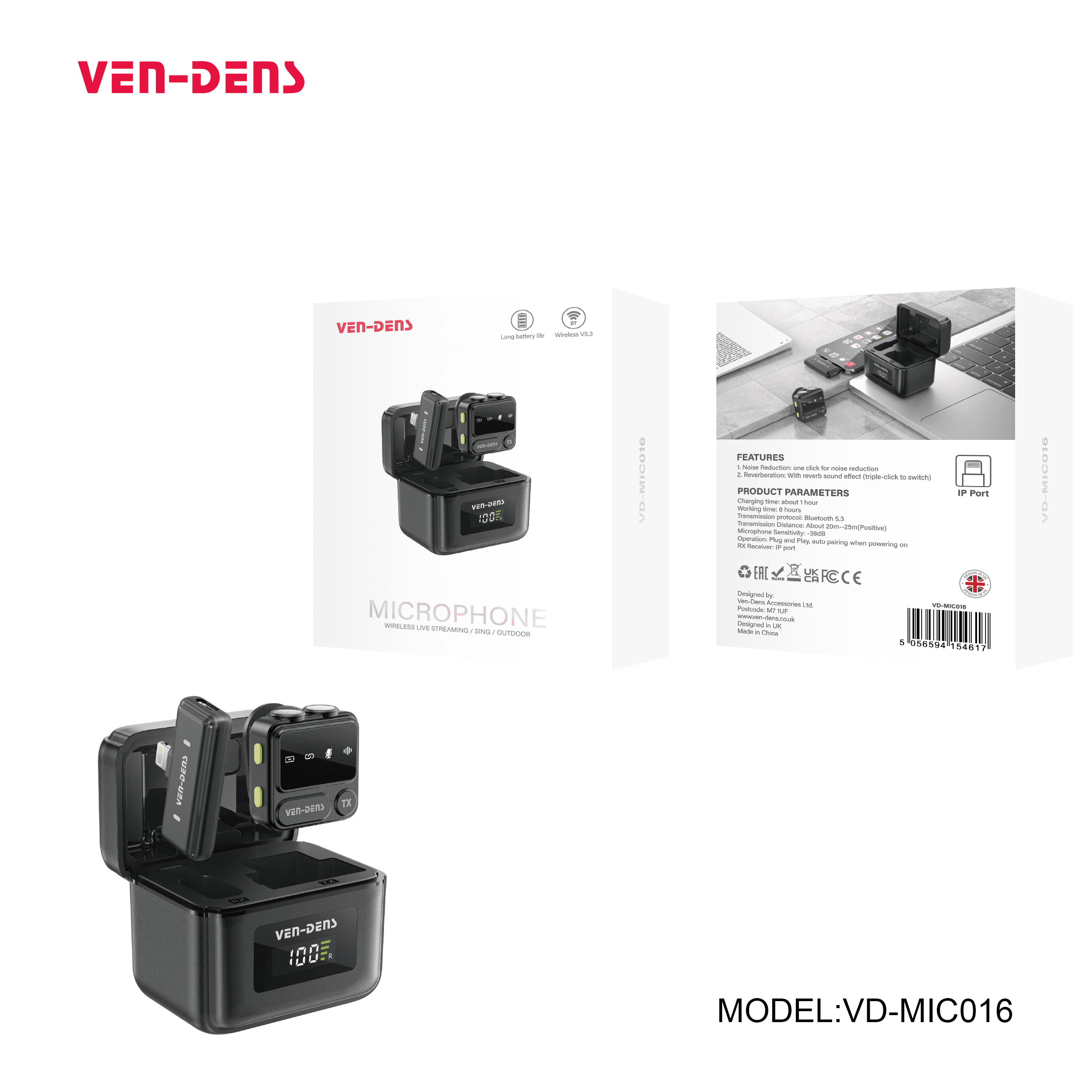 LIVESTREAMING / SING / OUTDOOR wireless Microphone (IPHONE PORT)