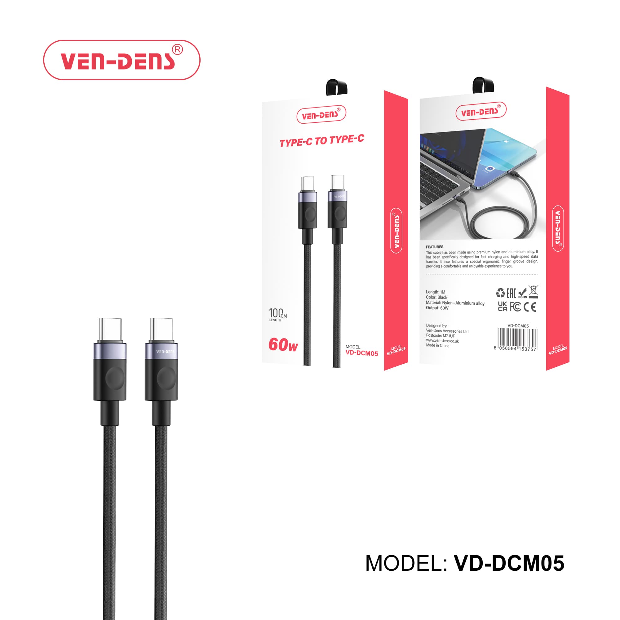 60W Cable USB C To TYPE C Cable