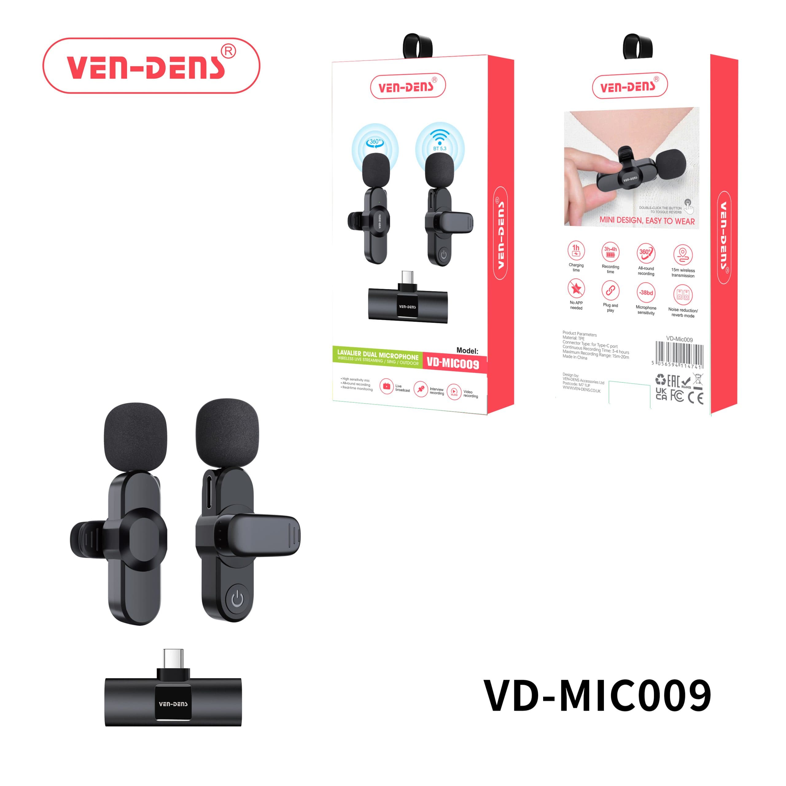 Wireless Dual Microphone Type C Plug