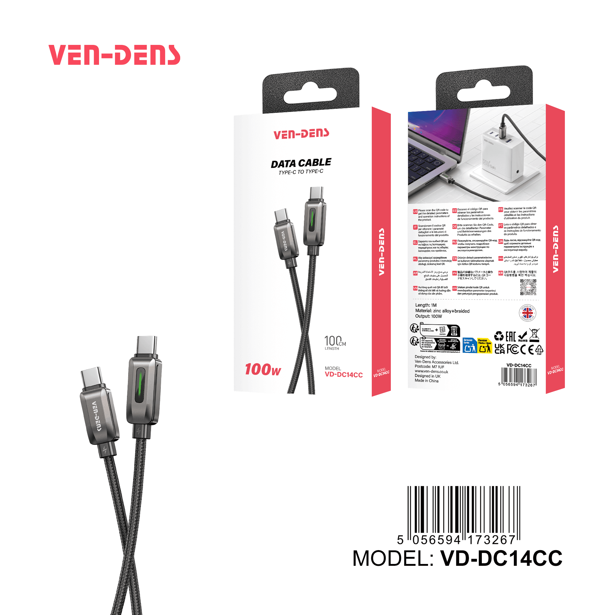 100W Cable USB C To TYPE C Cable