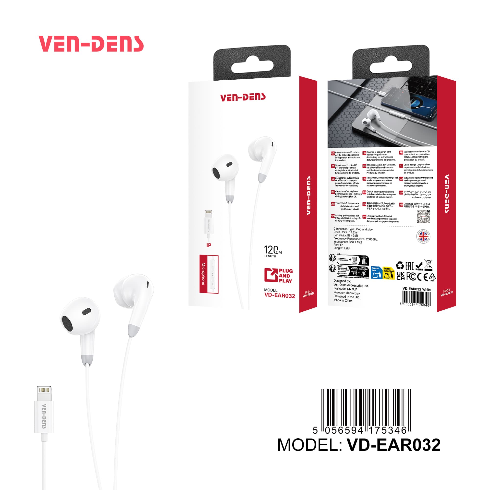 Earphones Plug & Play for Lightning jack (EAR032)