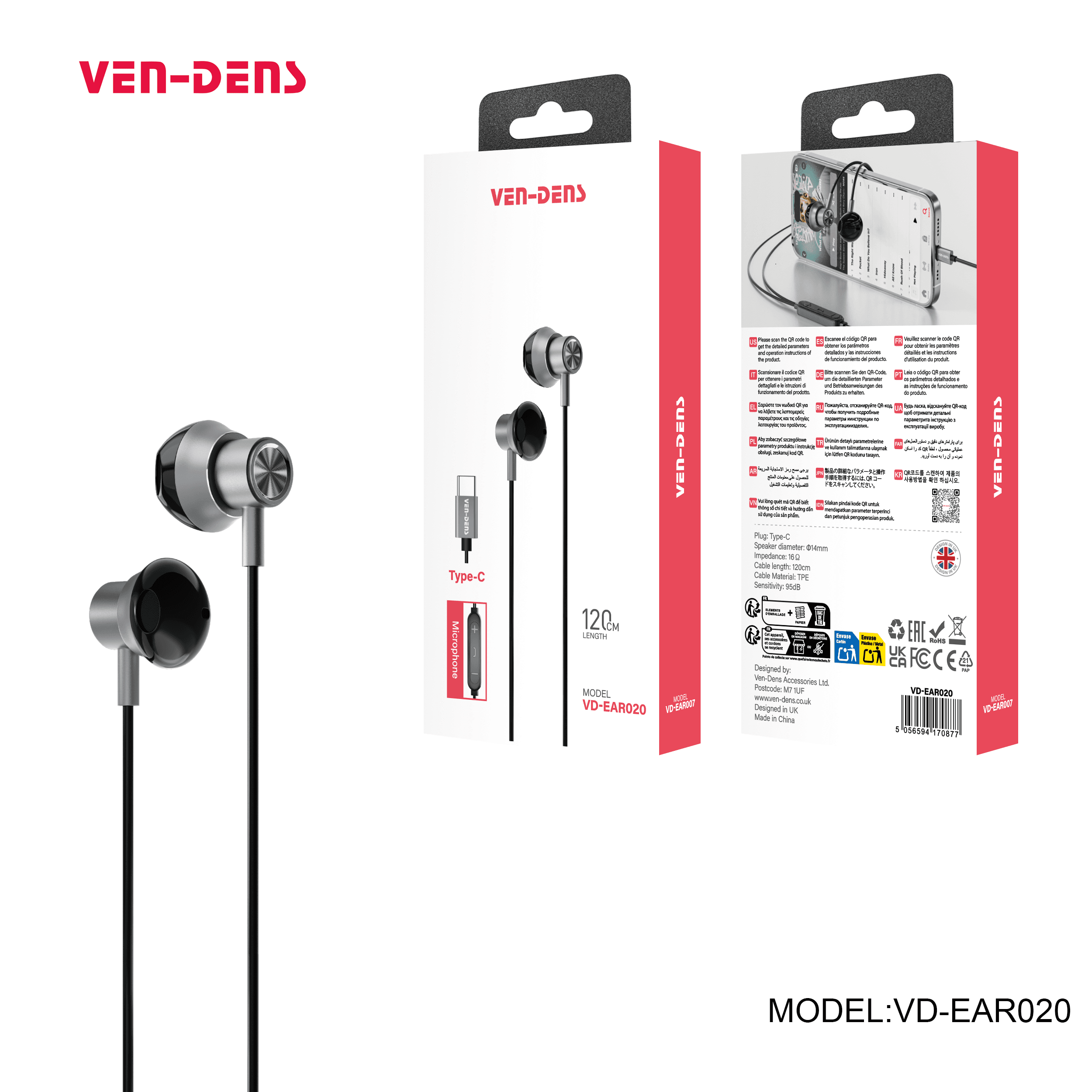 Earphones Plug & Play for TYPE-C jack