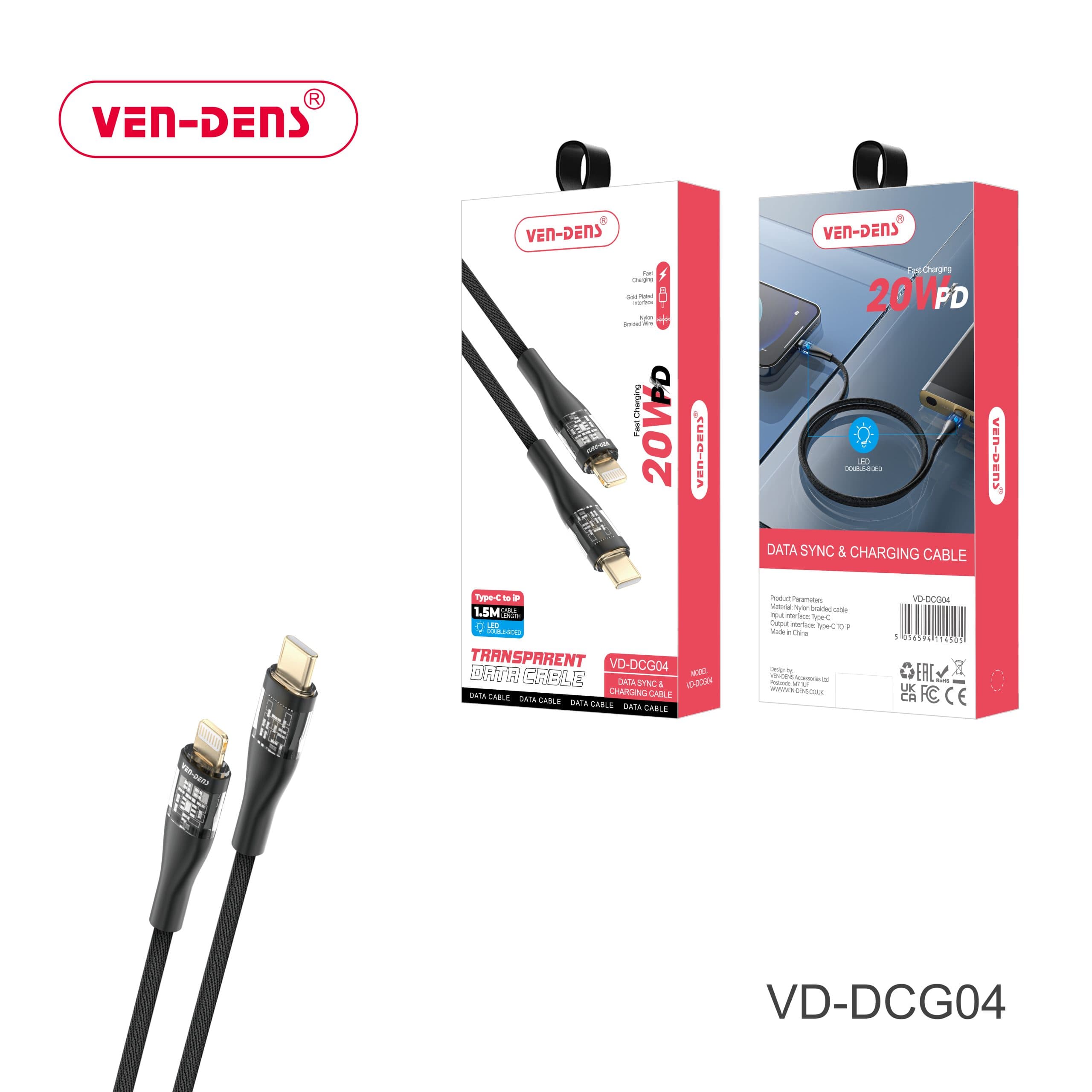 Transparent Aesthetics Fast Charging USB C To Lightning Charging Cable