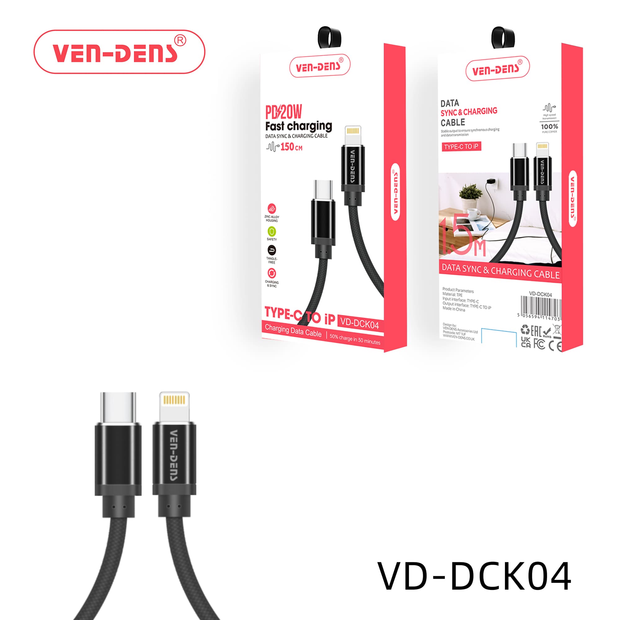 Data Sync & Fast Charging Cable USB C To Lightning Cable