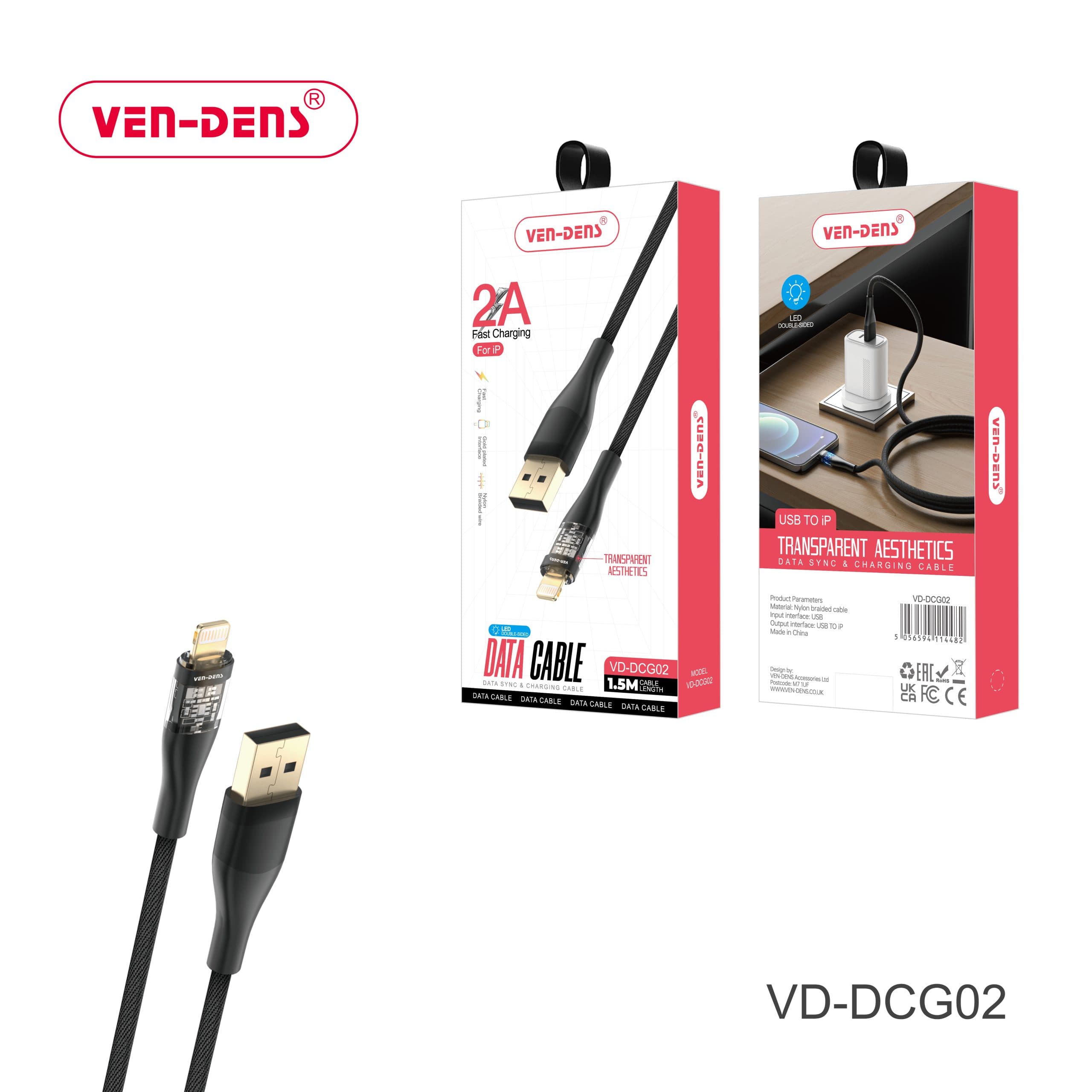 Transparent Aesthetics Fast Charging USB A To Lightning Charging Cable